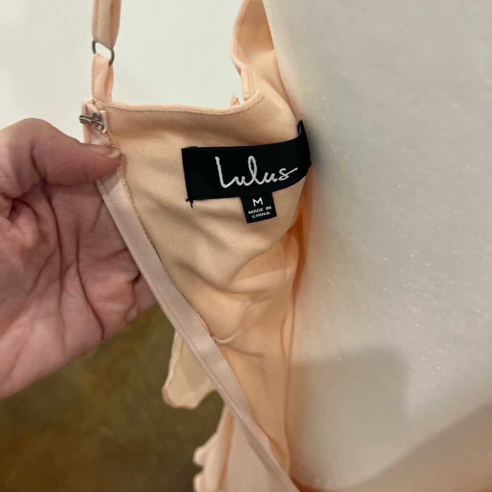 Lulu's Peach Ruffle Maxi Dress - Picture 6 of 6